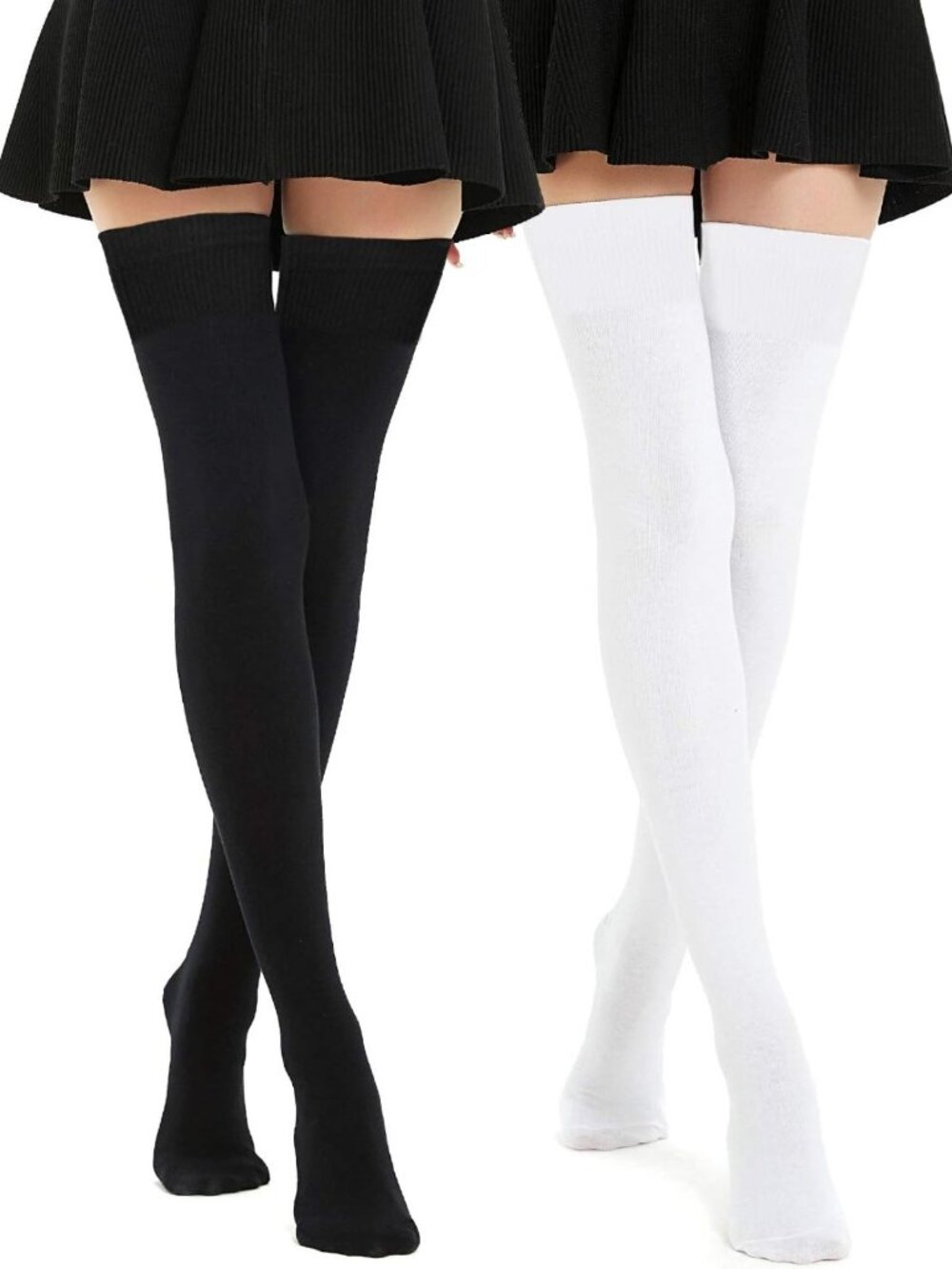 Extra Long Cotton Stripe Thigh High Socks | Over the Knee Stockings for Fashion